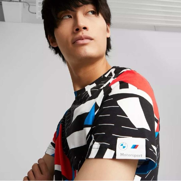 BMW x PUMA Motorsport Herren Short Sleeve Crew Neck 100% Cotton T-shirt - Picture 9 of 15